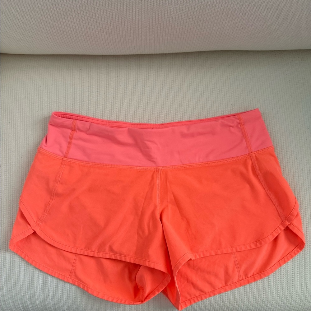 Lululemon Athletica Coral Speed Shorts